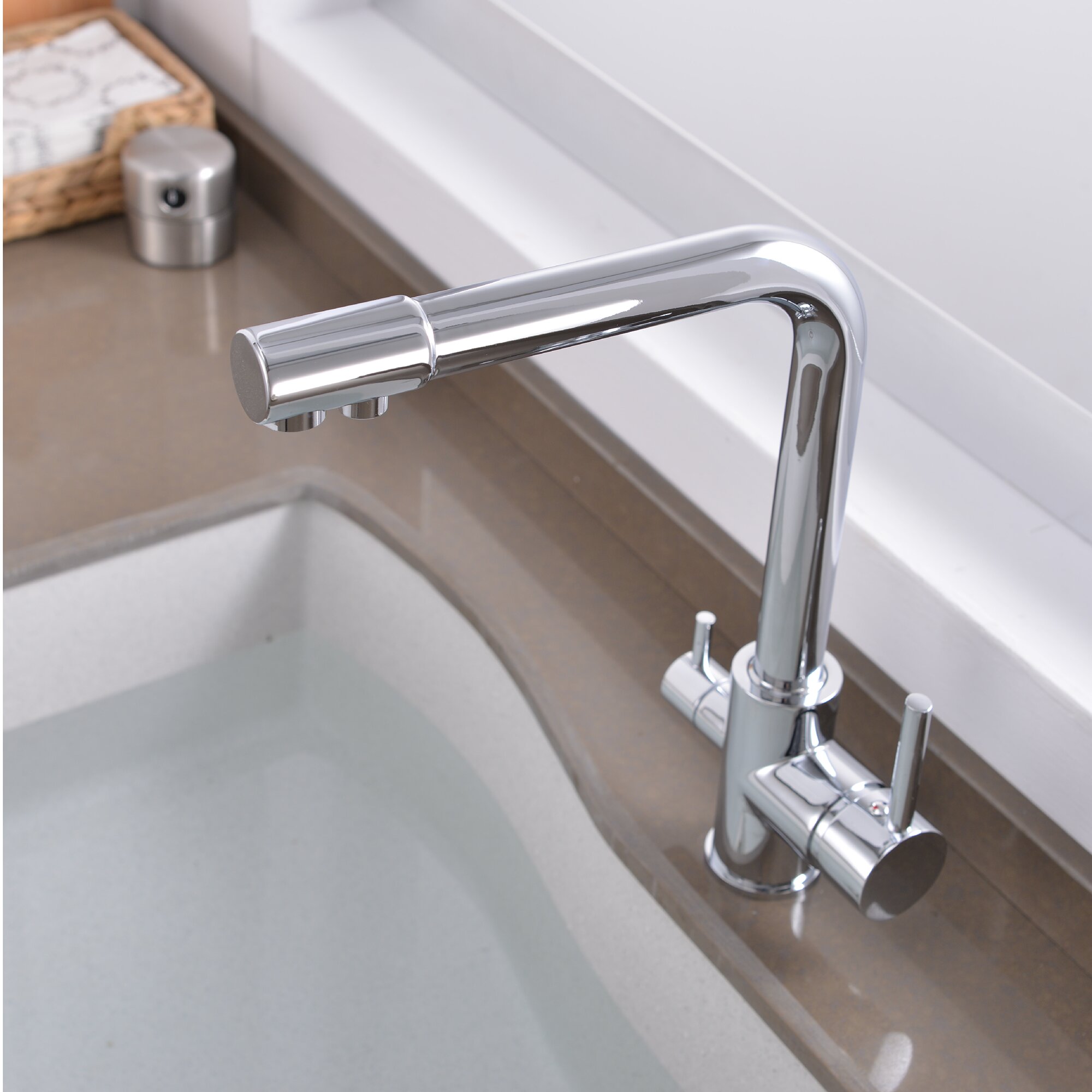 Grifo 3 Vías Classic con Mezclador Ósmosis Grupagua Acero Inox-6