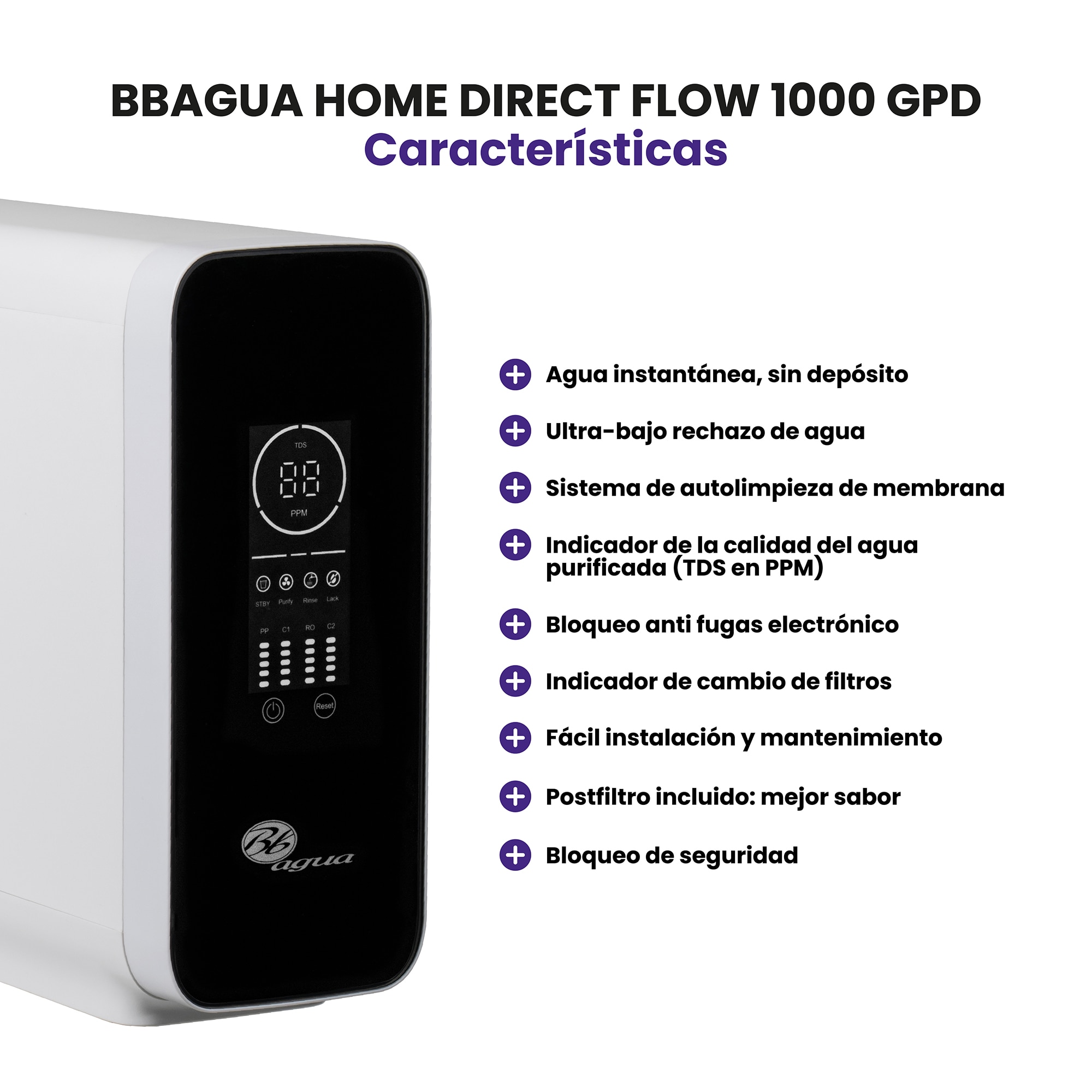 Equipo de Osmosis Inversa directa modelo GPD 1000 Blanco-5