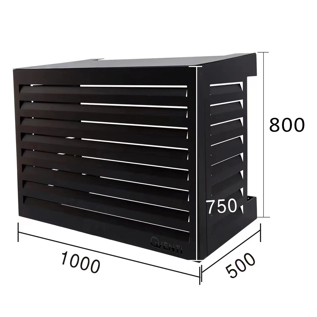 Carcasa para aire acondicionado Qventi 100 cm Negro-6