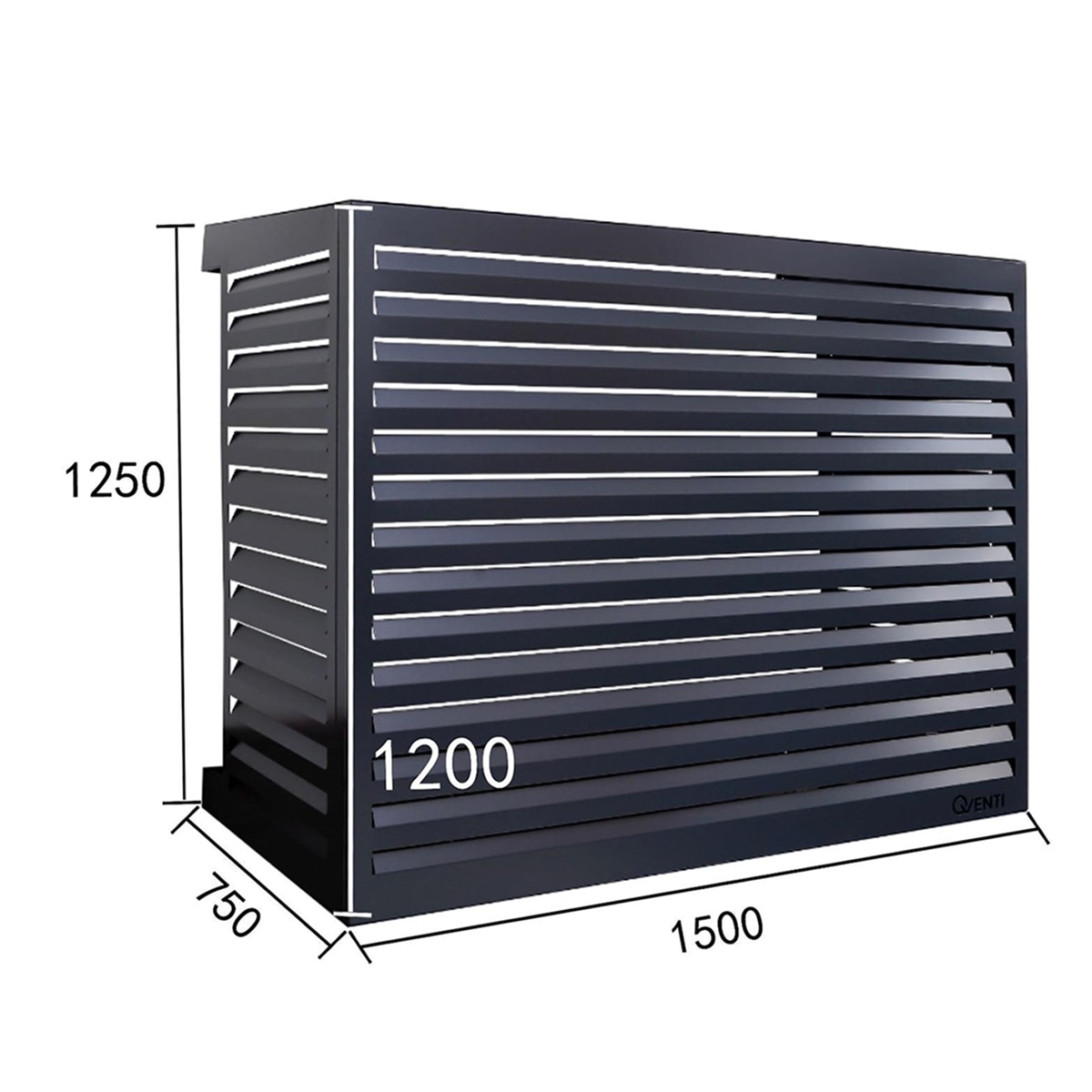 Carcasa para aire acondicionado Qventi 150 cm Antracita-4