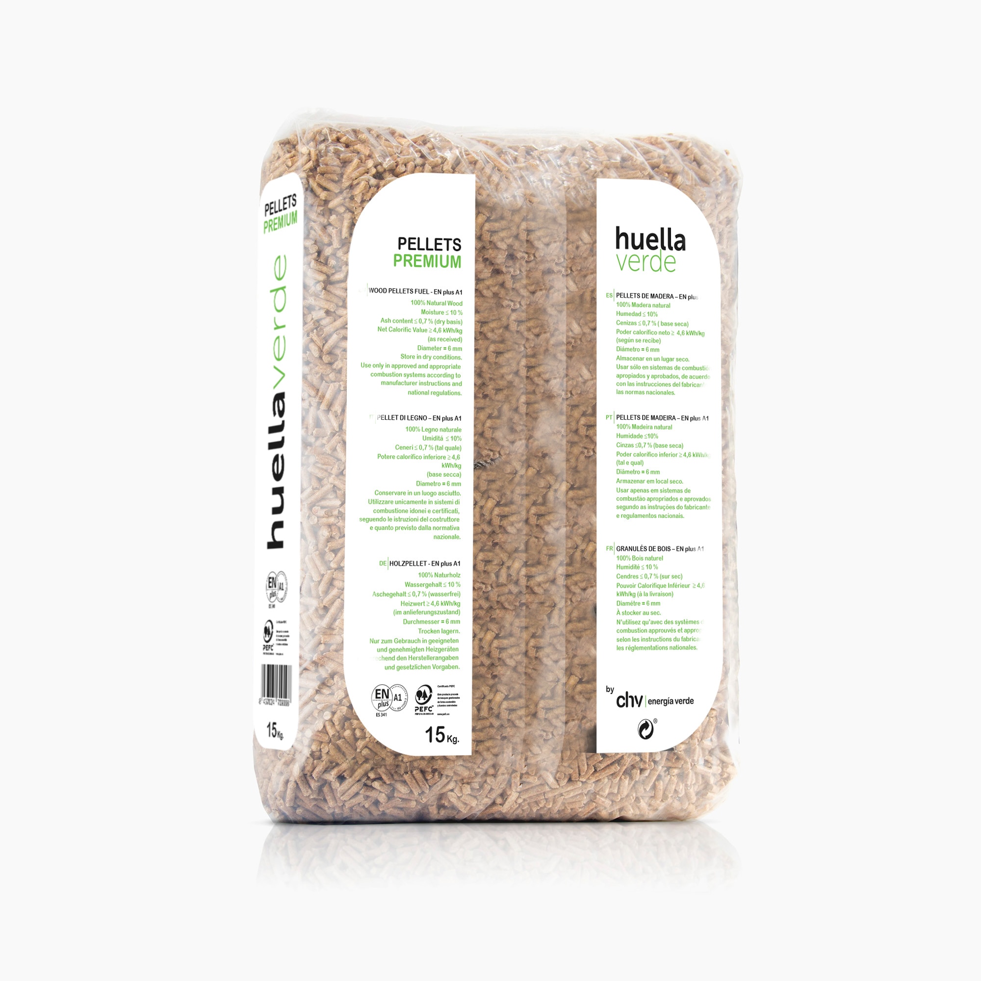 Palet Pellets de Madera Natural 77 Uds de 15 kg c/u 3