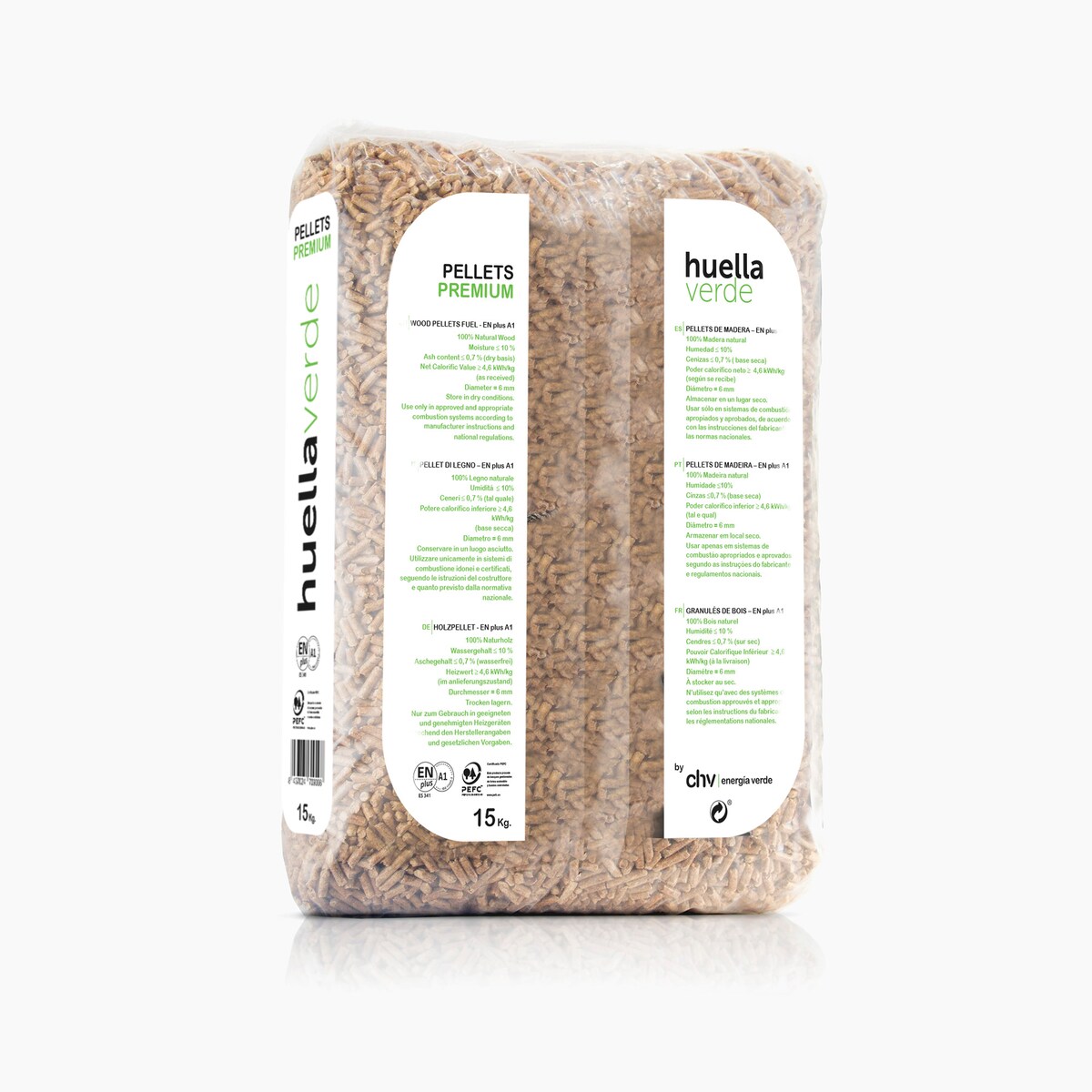 Palet Pellets de Madera Natural 77 Uds de 15 kg c/u 3