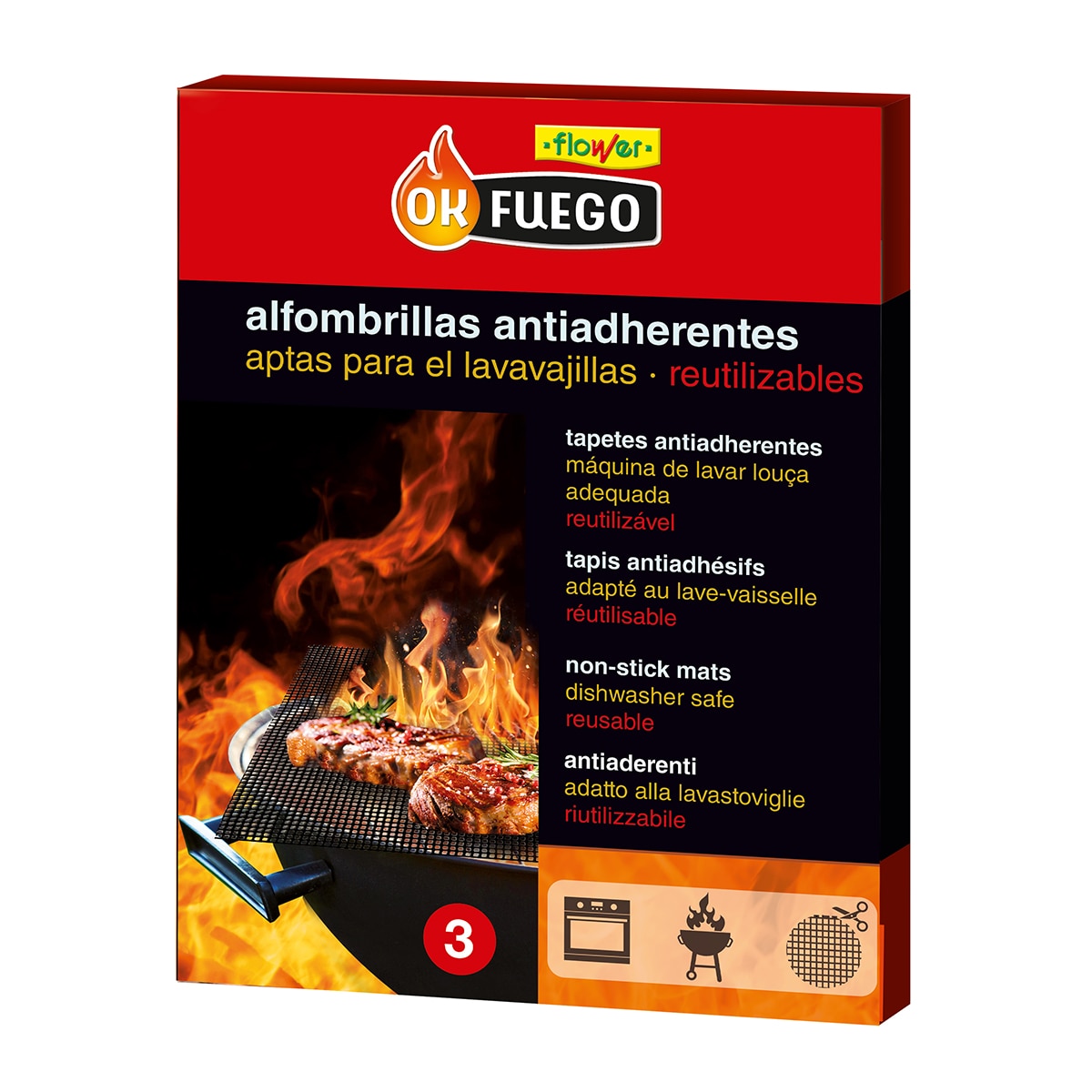 Imagem 0 de Malha de Grelha Antiaderente para Barbecue 4 Unidades