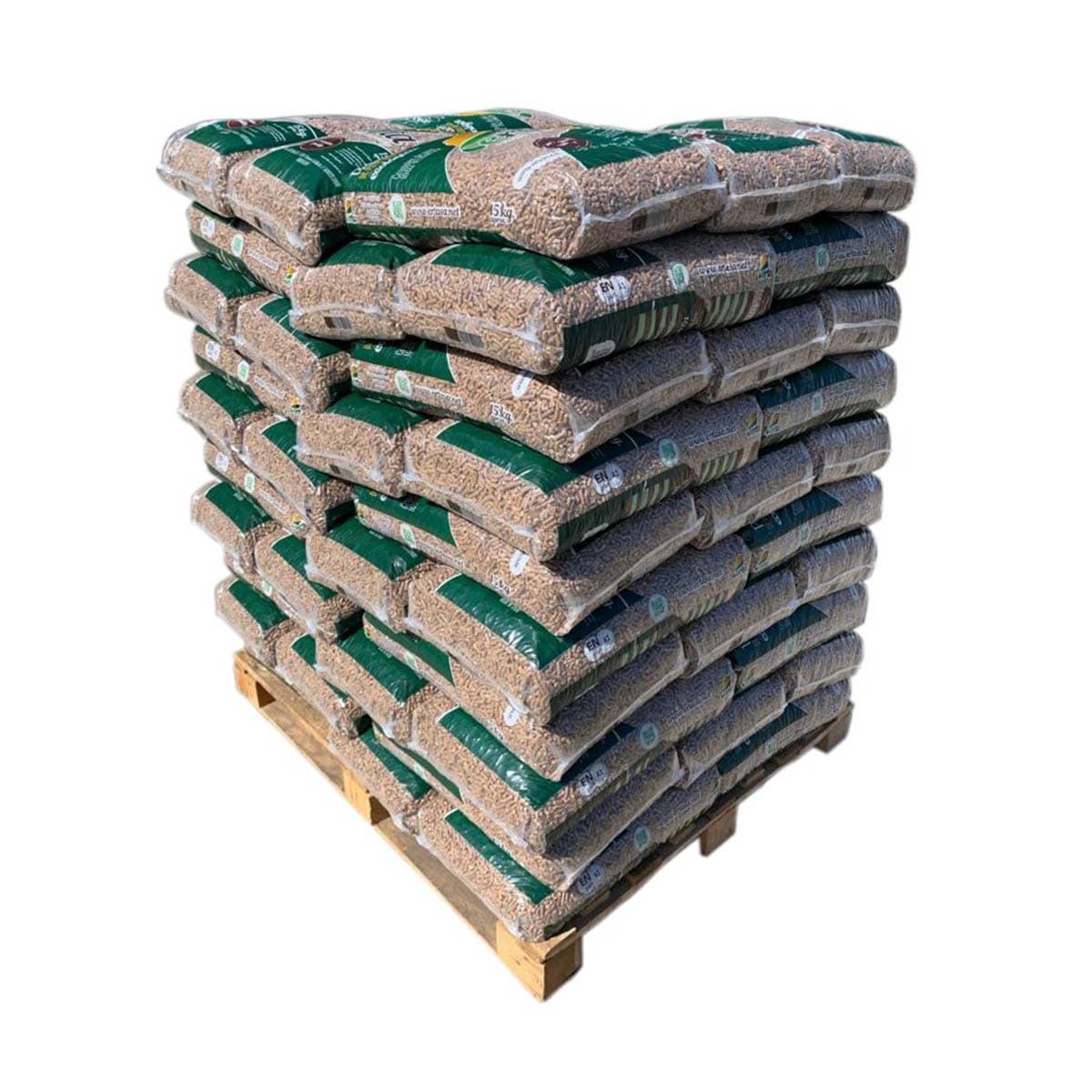 Palet Sacos Pellets Erta EnPlusA1 70 Uds x 15 kg Verde-1