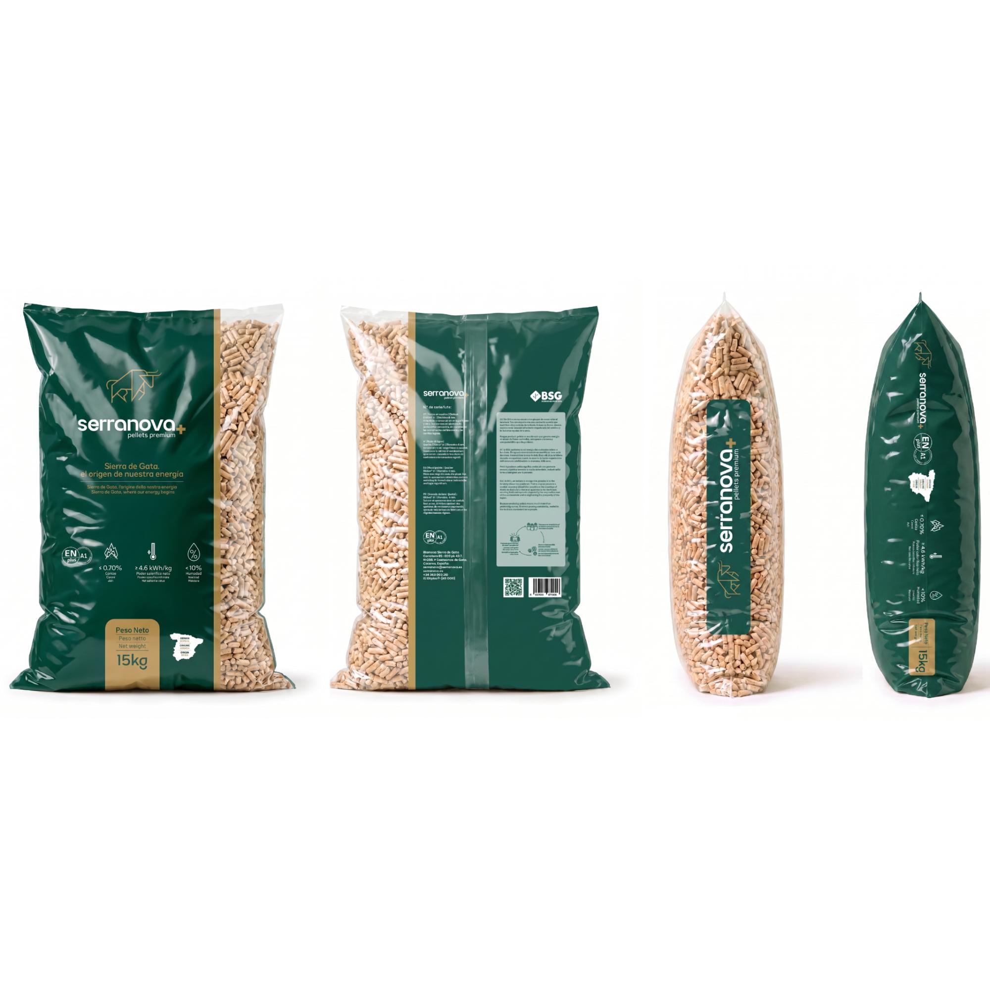 Saco de pellet Serranova 15Kg ENplus A1 5