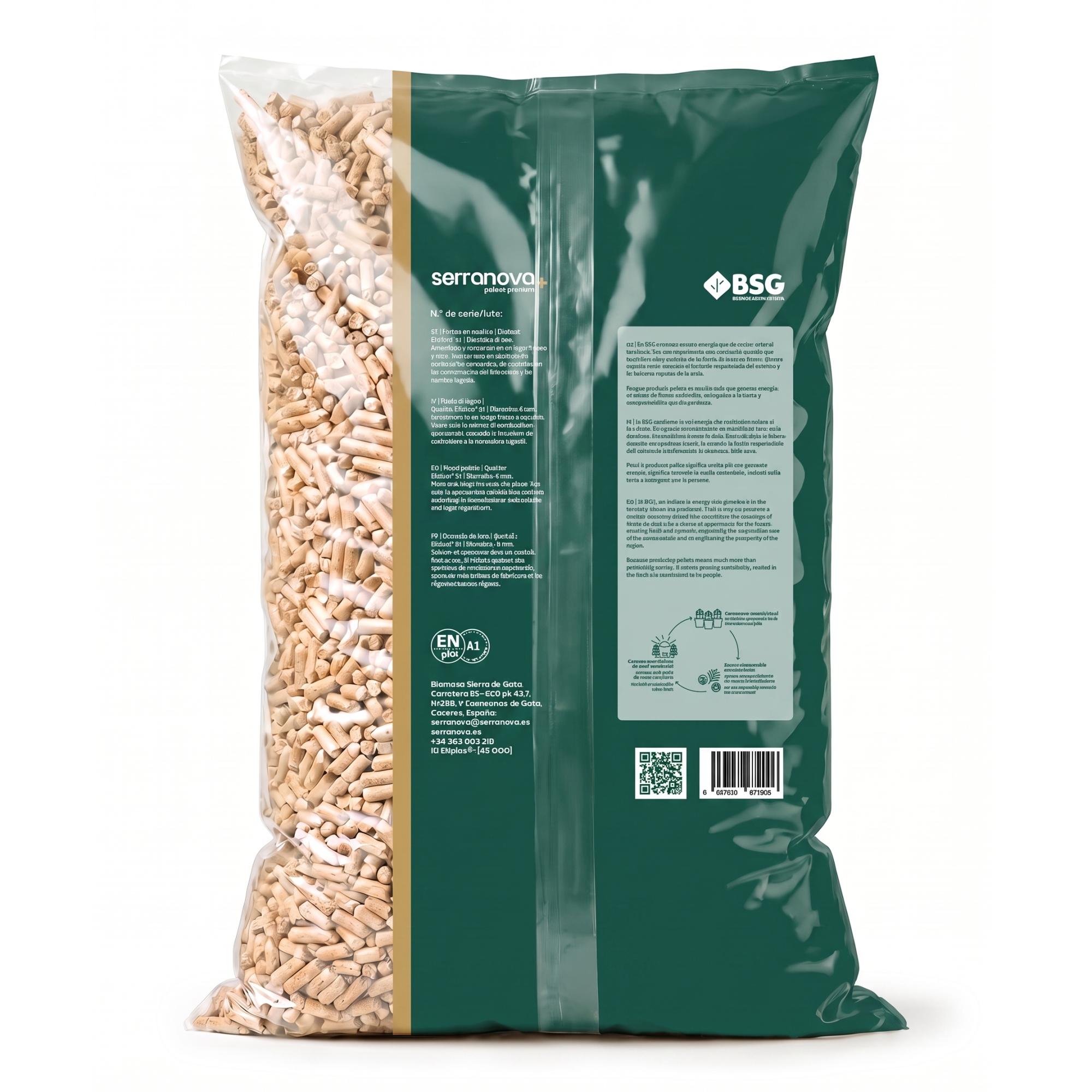 Palet de 36 sacos de pellet Serranova 15Kg ENplus A1 4