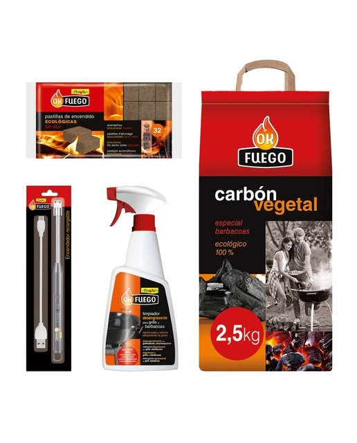 Imagen 0 de Pack Carbón & Accesorios Básico - Prepara tu Barbacoa