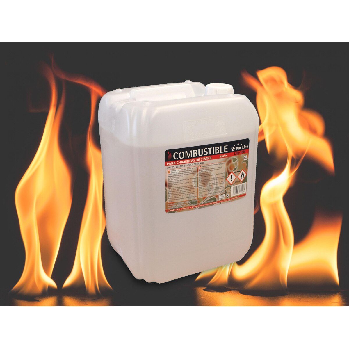 Garrafa Bioetanol Inodoro 10 l Incoloro-2