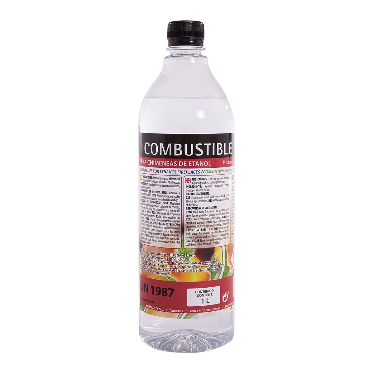 Pack 12 Botellas x  1 l Bioetanol Inodoro Incoloro-2
