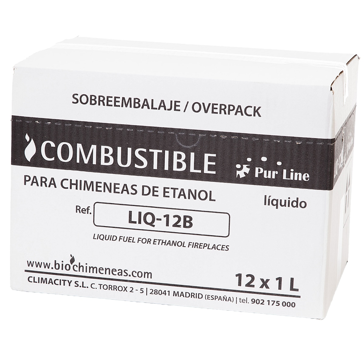 Pack 12 Botellas x  1 l Bioetanol Inodoro Incoloro-3