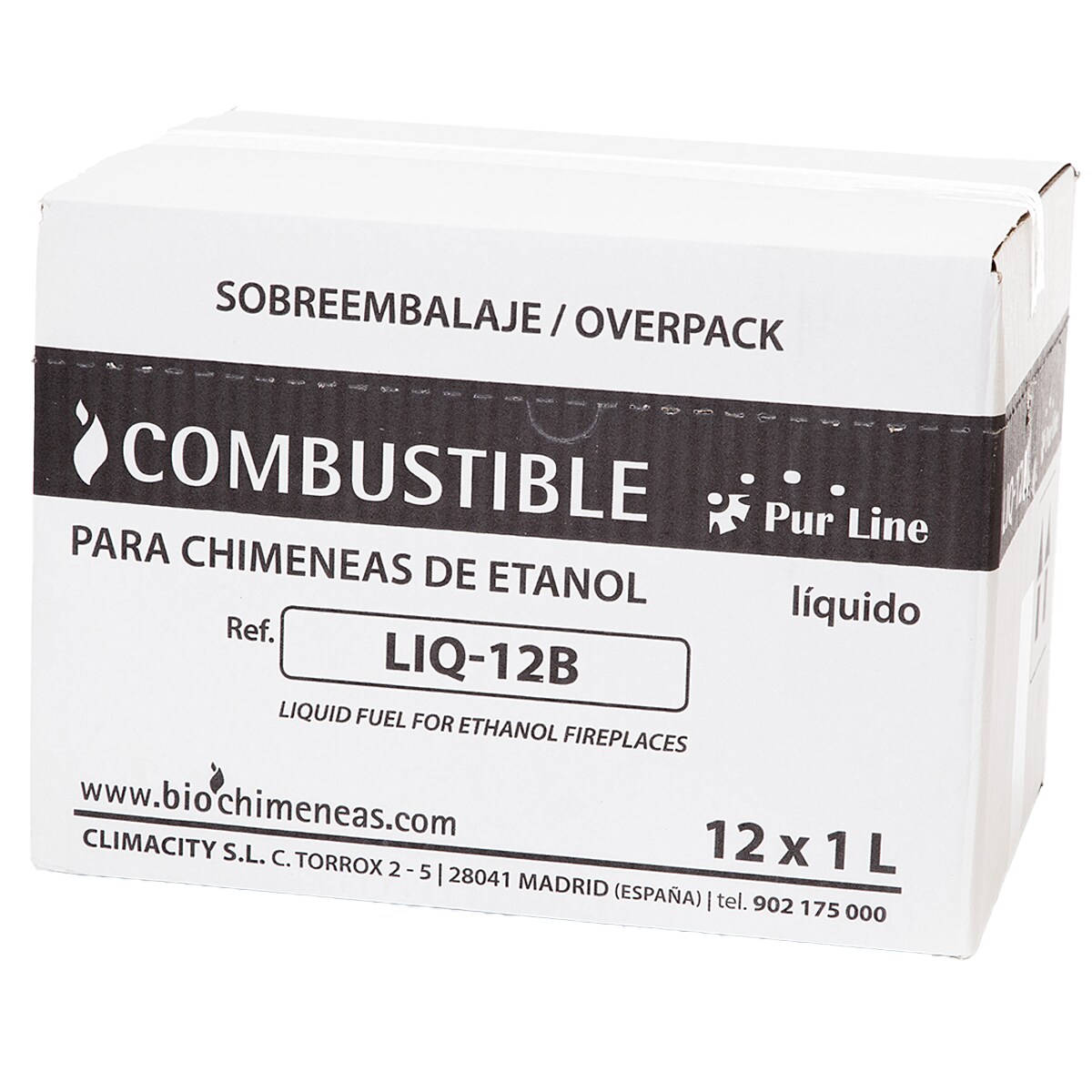 Pack 12 Botellas x  1 l Bioetanol Inodoro Incoloro-3