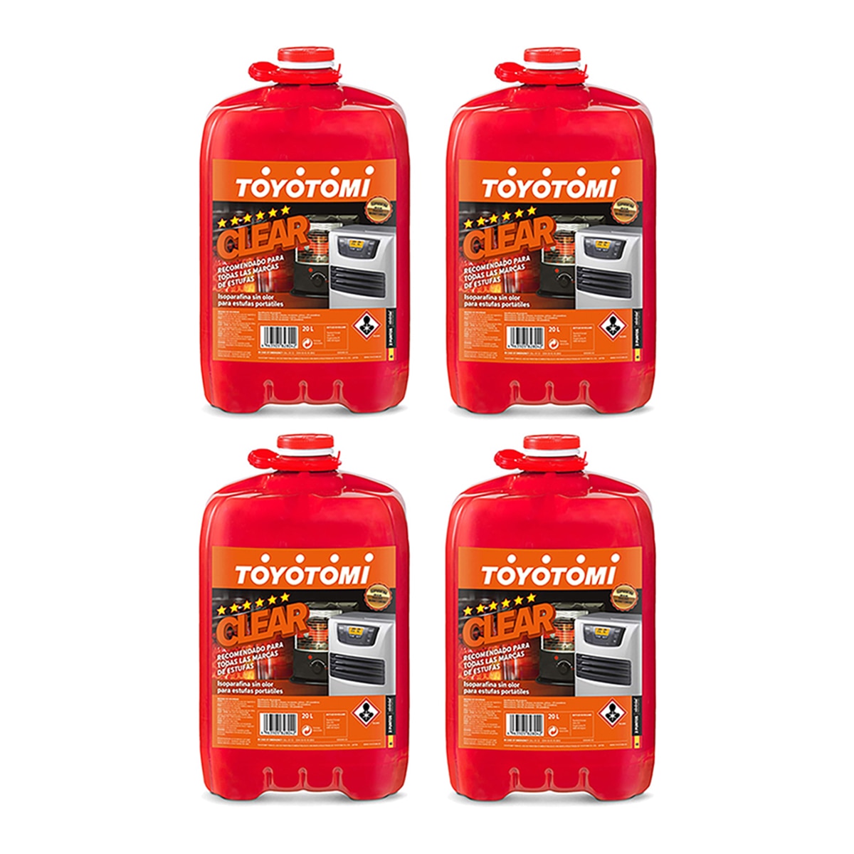 Imagen 0 de Pack 4 Bidones Parafina Toyotomi Clear 20 l