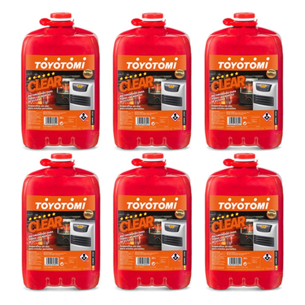 Imagen 0 de Pack 6 Bidones Parafina Toyotomi Clear 20 l