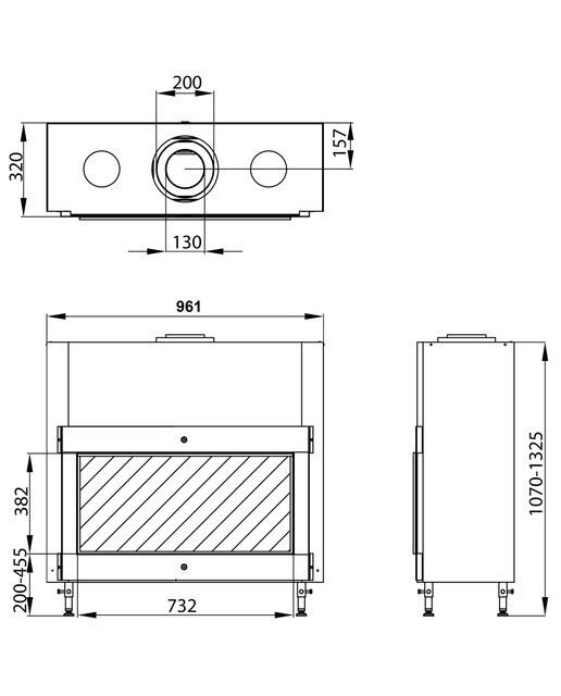 Hogar Gas Propano MG-73/38 DQ Madera-3