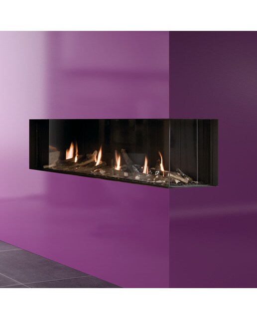 Hogar Gas Natural MG-140/38 Cristal Lateral Derecho Madera-2
