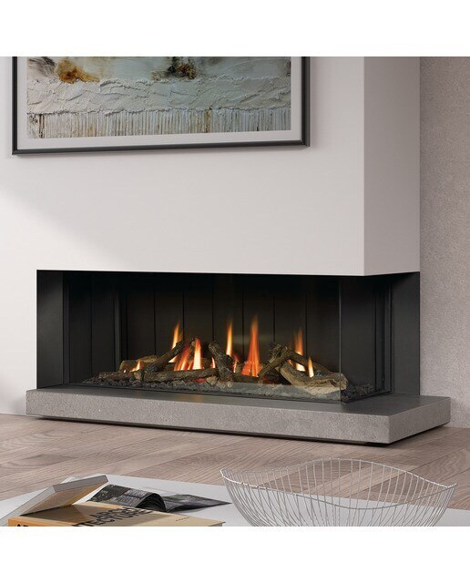 Hogar Gas Propano MG-120/38 Cristal Lateral Derecho Madera-2