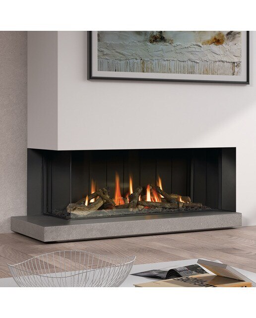 Hogar Gas Natural MG-120/38 Cristal Lateral Izquierdo Madera-2