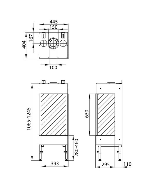 Hogar Gas Propano MG-38/63 Cristal Lateral Izquierdo Madera-3