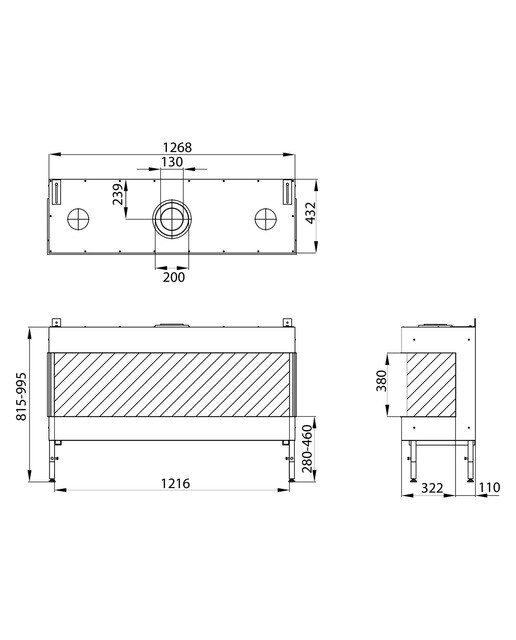 Hogar Gas Natural MG-120/38 TC DQ 3 Caras Madera-3