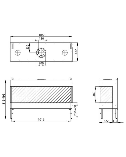 Hogar Gas Propano MG-100/38 TC DQ 3 Caras Madera-3