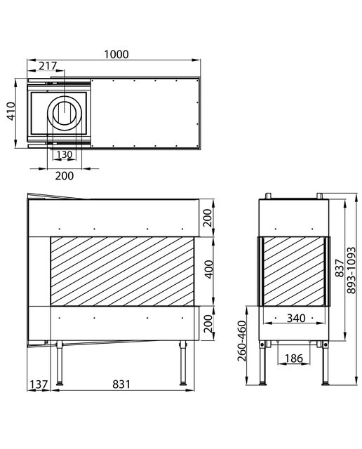 Hogar Gas Propano MG-83-34/40 en U Madera-4