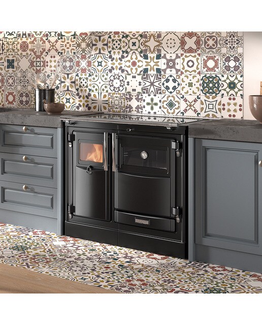 Cocina de Leña Pas 90 Vitro Cromo Negro / Cromo-2
