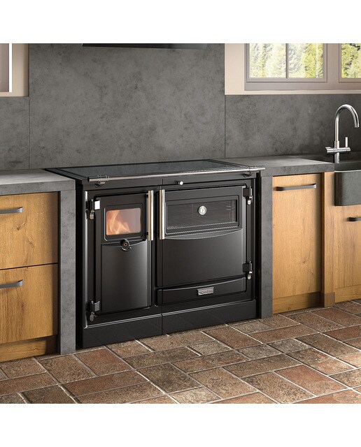 Cocina de Leña Pas 100 Vitro Cromo Negro / Cromo-2