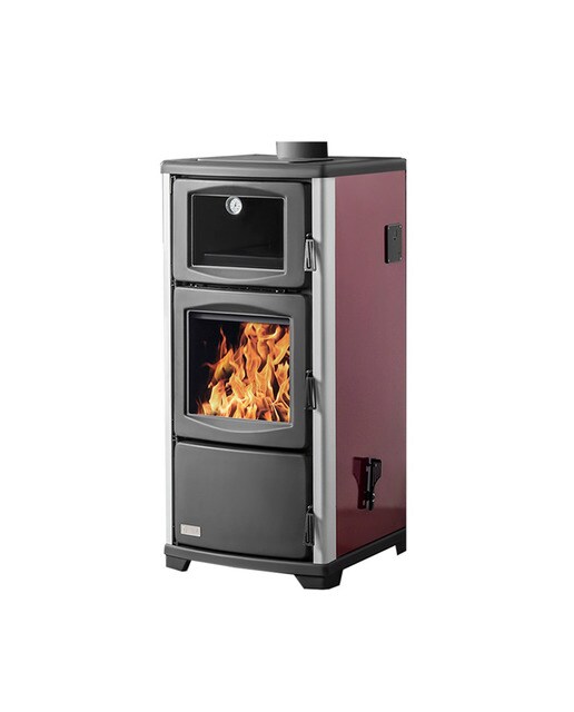 Estufa de Leña Calefactora TK29 con Horno Negro / Burdeos-2