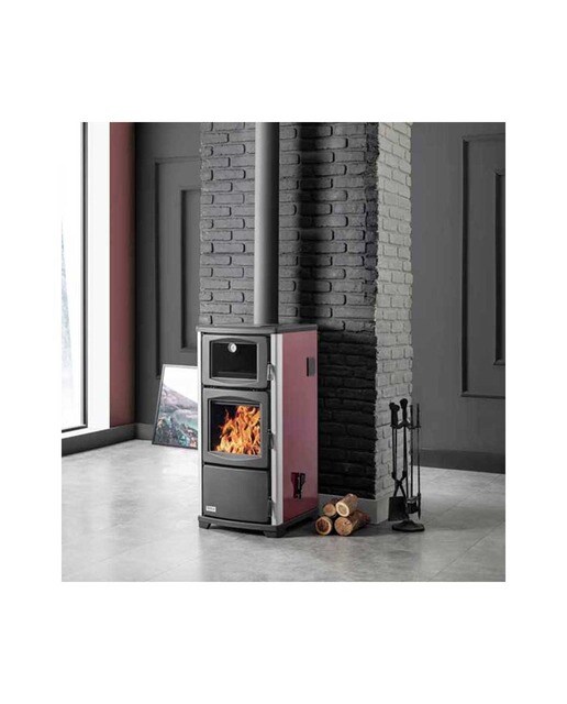 Estufa de Leña Calefactora TK29 con Horno Negro / Burdeos-3