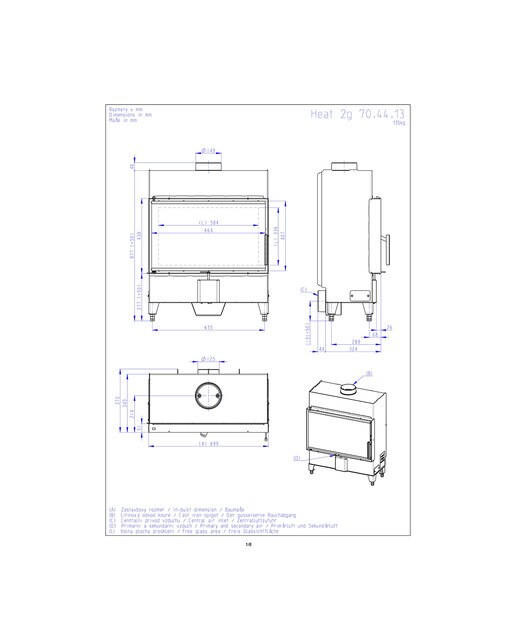 Chimenea Leña Heat F66/41 Slim Frontal Negro-7