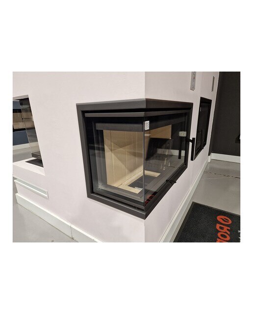 Chimenea Leña Heat F58/31 Esquinera Izquierda Puerta Lateral Negro-3