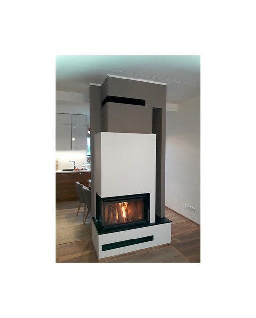 Chimenea Leña Heat F58/31 Esquinera Izquierda Puerta Lateral Negro-5
