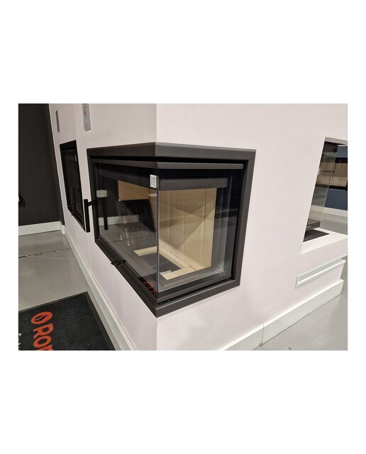 Chimenea Leña Heat F58/31 Esquinera Derecha Puerta Lateral Negro-3