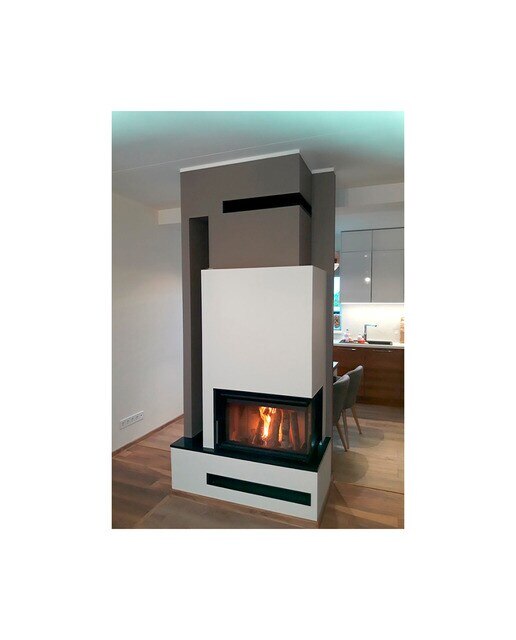 Chimenea Leña Heat F58/31 Esquinera Derecha Puerta Lateral Negro-4