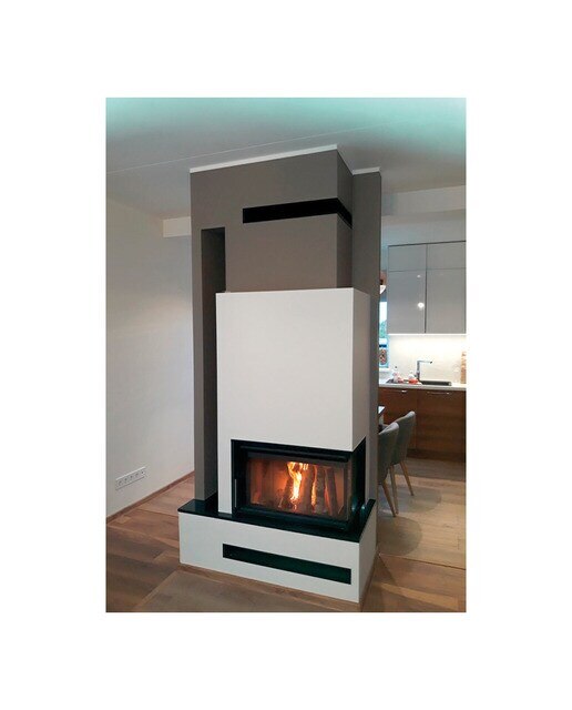 Chimenea Leña Heat F68/31 Esquinera Derecha Puerta Lateral Negro-4