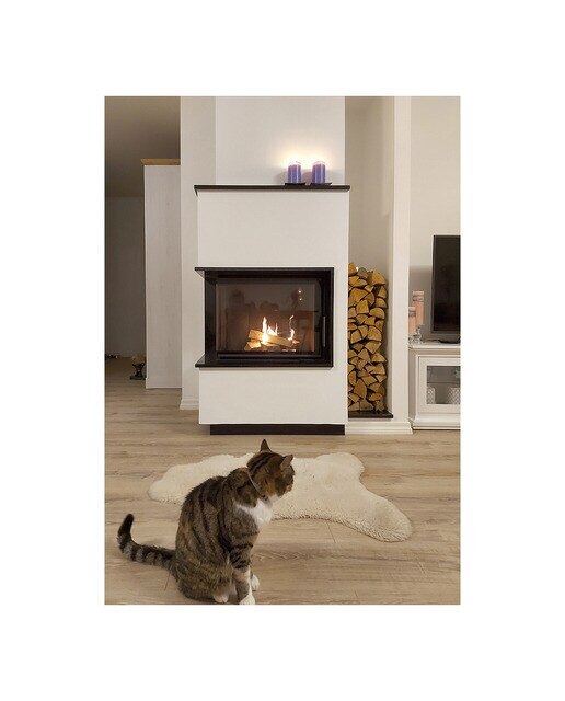Chimenea Leña Heat 81/40 Esquinera Izquierda Puerta Lateral Negro-2
