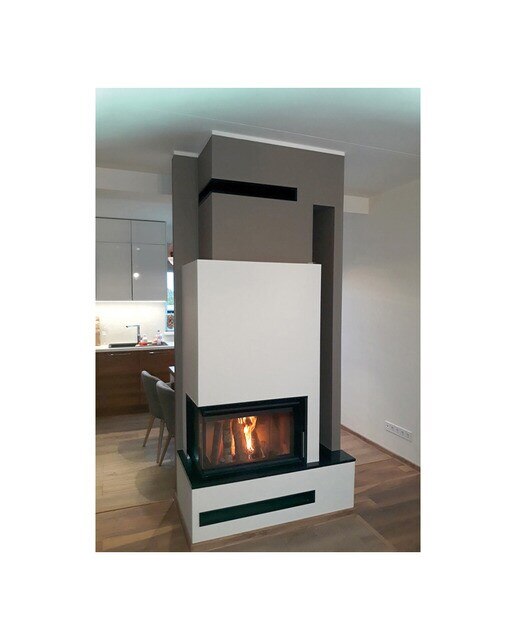 Chimenea Leña Heat 81/40 Esquinera Izquierda Puerta Lateral Negro-3