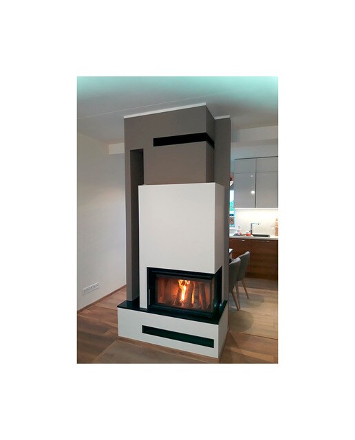 Chimenea Leña Heat 81/40 Esquinera Derecha Puerta Lateral Negro-4