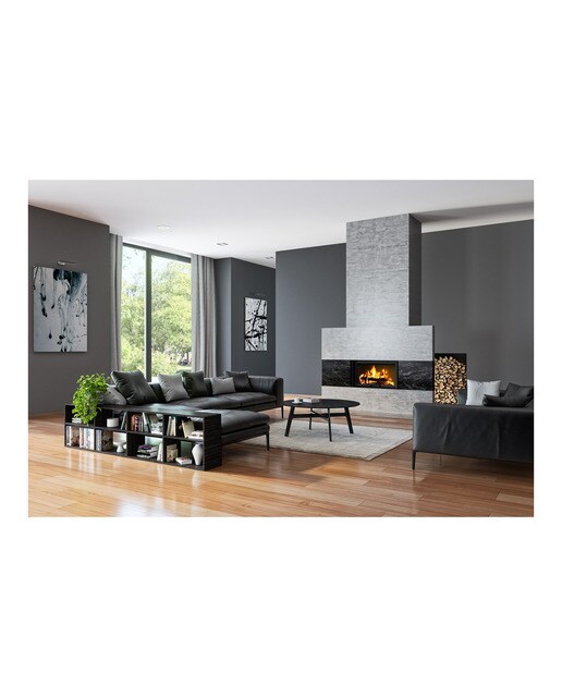 Chimenea Leña Heat FG85/63 Frontal Negro / Gris-4