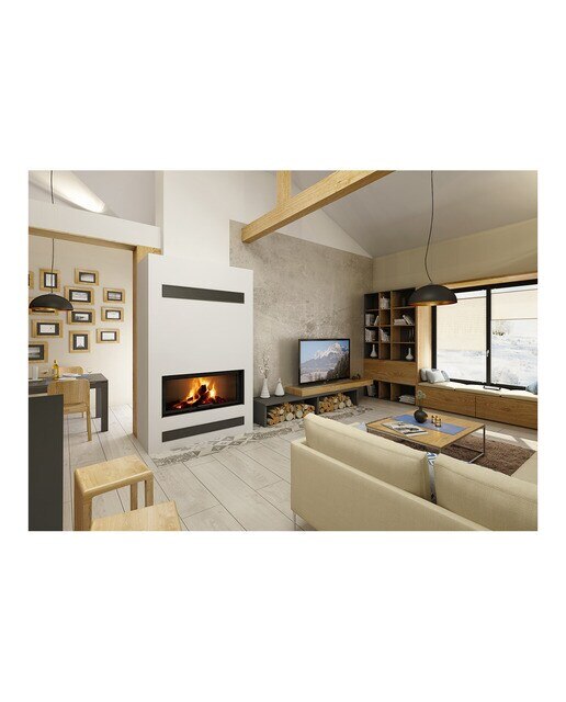Chimenea Leña Heat FG85/63 Frontal Negro / Gris-5