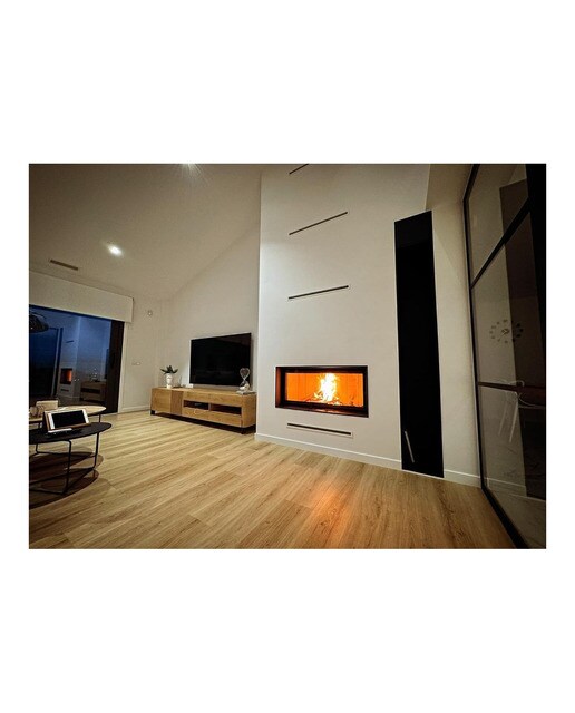 Chimenea Leña Heat FG85/47 Frontal Negro / Gris-5