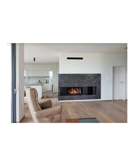 Chaminé a Lenha Heat FG107/47 Frontal Preto / Cinzento-4