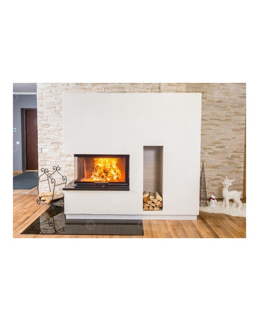 Chaminé a Lenha Heat E2G65/40 de Canto Esquerda Preto / Cinzento-5