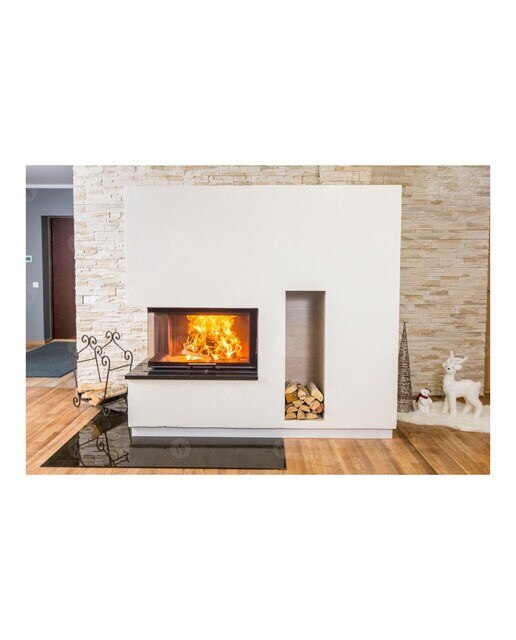 Chaminé a Lenha Heat E2G81/40 de Canto Esquerda Preto / Cinzento-5