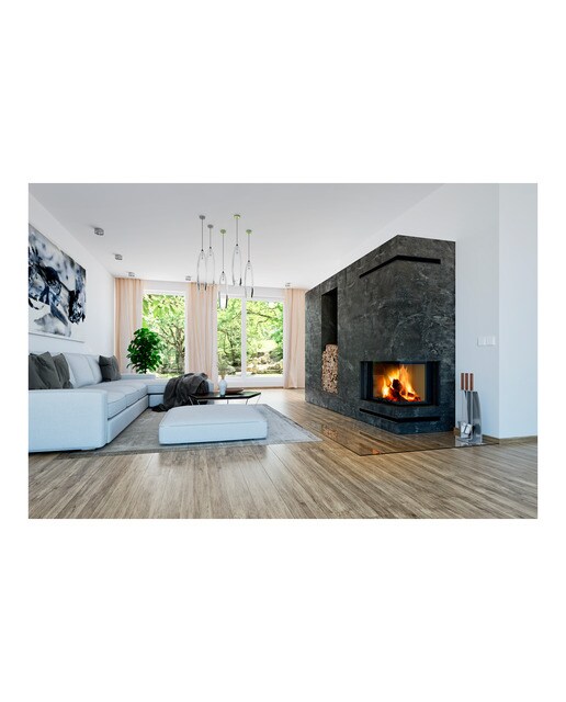 Chimenea Leña Heat E2G81/40 Esquinera Derecha Negro / Gris-3