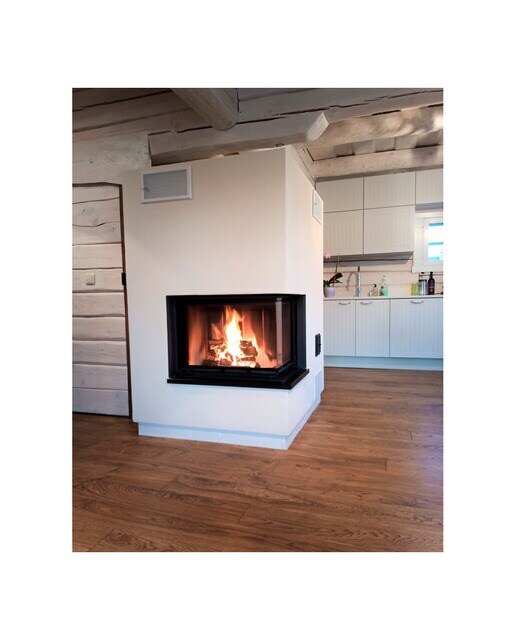 Chimenea Leña Heat E2G81/40 Esquinera Derecha Negro / Gris-5