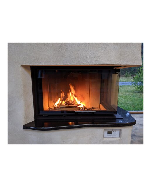 Chimenea Leña Heat E2G81/40 Esquinera Derecha Negro / Gris-7