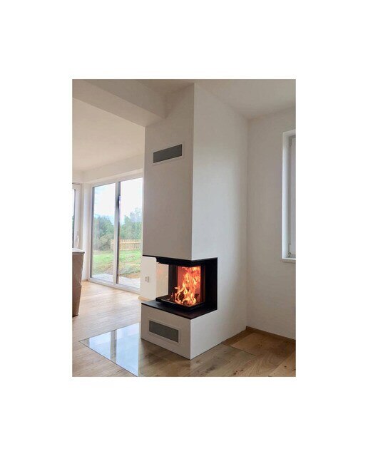 Chimenea Leña Heat 3CF3G50/31 Frontal Cristal Dividido Negro / Gris-3
