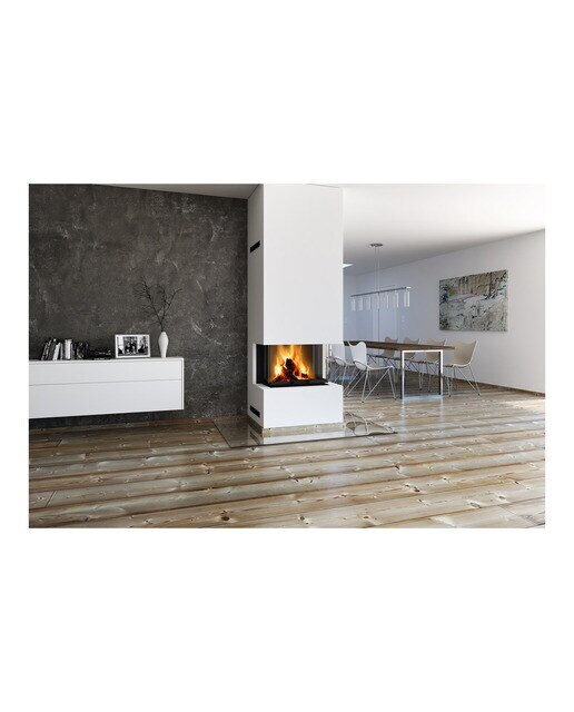 Chimenea Leña Heat 3CF3G50/31 Frontal Cristal Dividido Negro / Gris-4