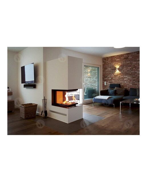 Chimenea Leña Heat RD3G 69/47 Separador Ambientes Negro / Gris-5